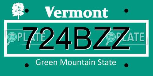 724BZZ Vermont License Plate