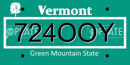 724OOY Vermont License Plate