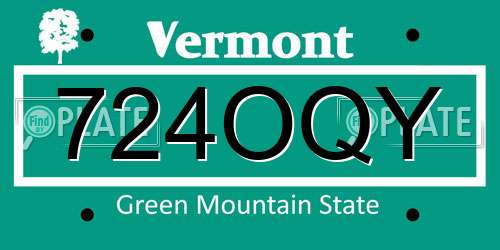 724OQY Vermont License Plate
