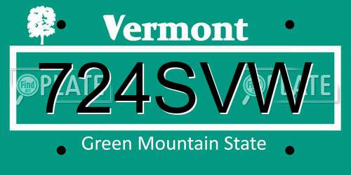 724SVW Vermont License Plate