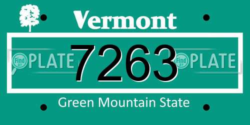 7263 Vermont License Plate