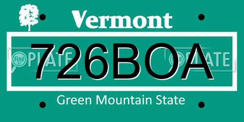 726BOA Vermont License Plate