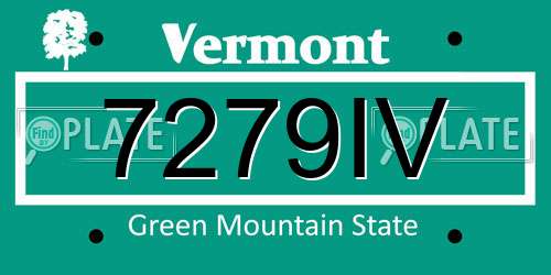 7279IV Vermont License Plate