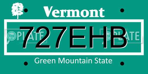 727EHB Vermont License Plate