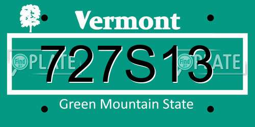 727S13 Vermont License Plate