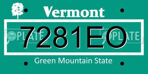 7281EO Vermont License Plate