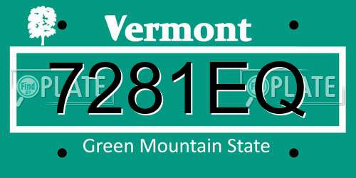 7281EQ Vermont License Plate