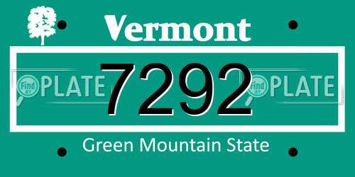 7292 Vermont License Plate