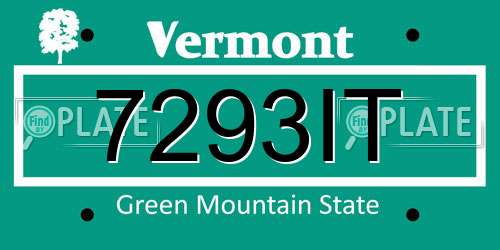 7293IT Vermont License Plate