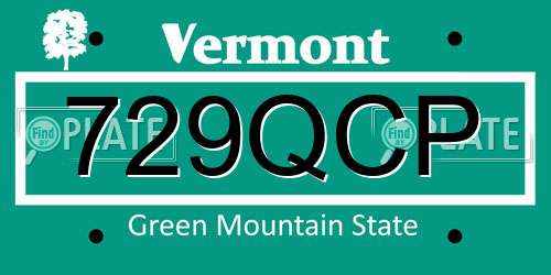 729QCP Vermont License Plate