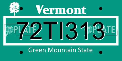72TI313 Vermont License Plate