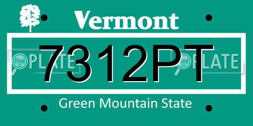 7312PT Vermont License Plate