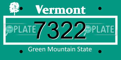 7322 Vermont License Plate