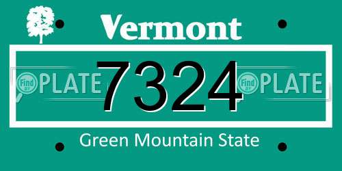 7324 Vermont License Plate