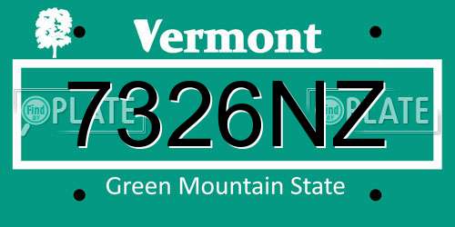 7326NZ Vermont License Plate