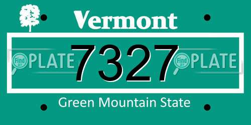 7327 Vermont License Plate