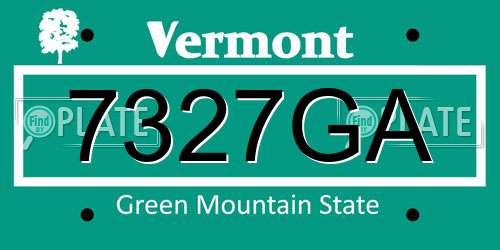 7327GA Vermont License Plate