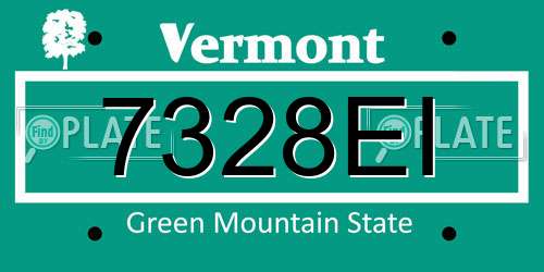 7328EI Vermont License Plate