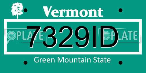 7329ID Vermont License Plate