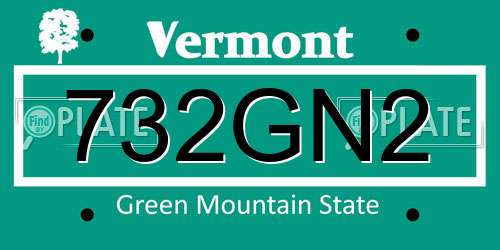 732GN2 Vermont License Plate