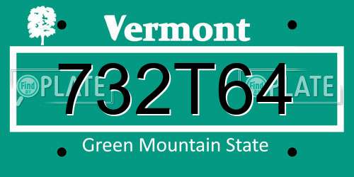 732T64 Vermont License Plate
