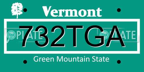 732TGA Vermont License Plate
