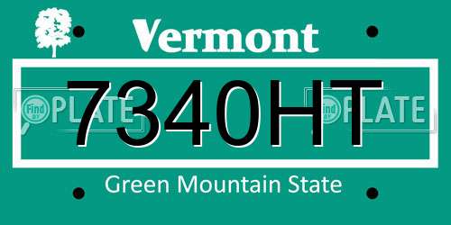7340HT Vermont License Plate