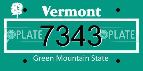 7343 Vermont License Plate
