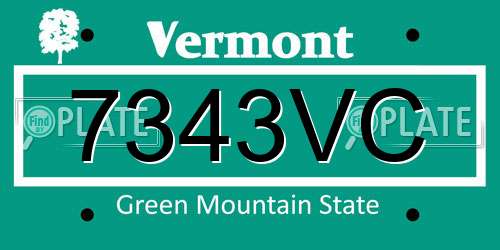 7343VC Vermont License Plate