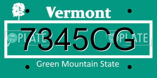 7345CG Vermont License Plate