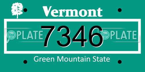 7346 Vermont License Plate