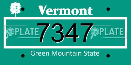 7347 Vermont License Plate