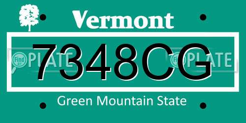 7348CG Vermont License Plate