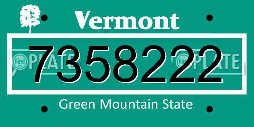 7358222 Vermont License Plate