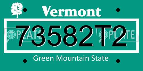 73582T2 Vermont License Plate