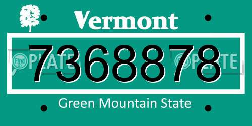 7368878 Vermont License Plate