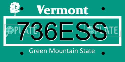 736ESS Vermont License Plate
