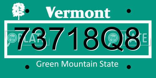 73718Q8 Vermont License Plate