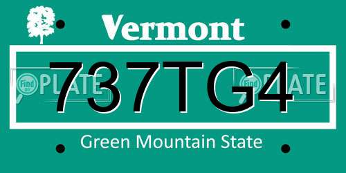 737TG4 Vermont License Plate