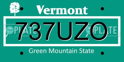 737UZO Vermont License Plate
