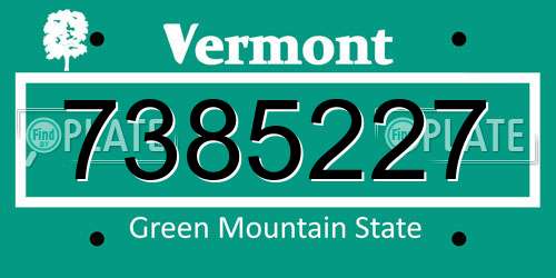 7385227 Vermont License Plate