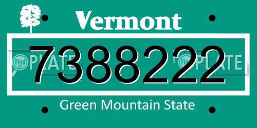 7388222 Vermont License Plate