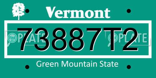 73887T2 Vermont License Plate