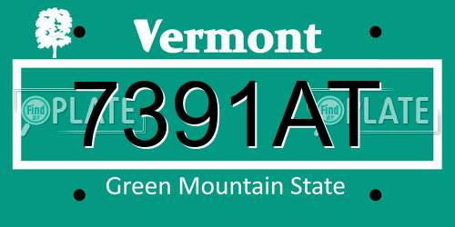 7391AT Vermont License Plate