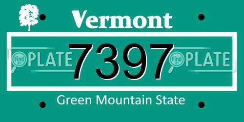 7397 Vermont License Plate