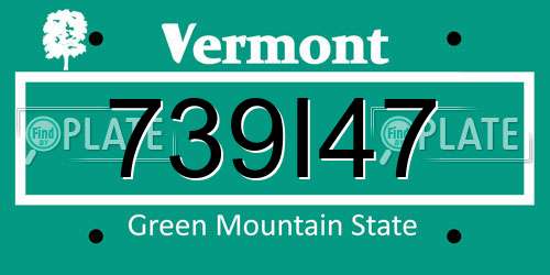739I47 Vermont License Plate