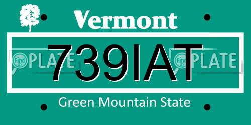 739IAT Vermont License Plate
