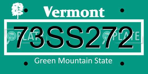 73SS272 Vermont License Plate