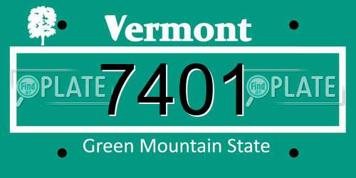 7401 Vermont License Plate