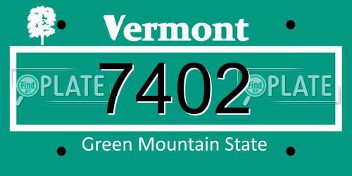 7402 Vermont License Plate